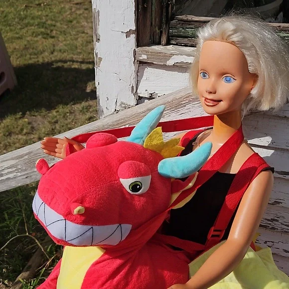 Hyde and EEK Boutique Toddler Dragon Rider Plush Halloween Costume Red Dress - Picture 5 of 7